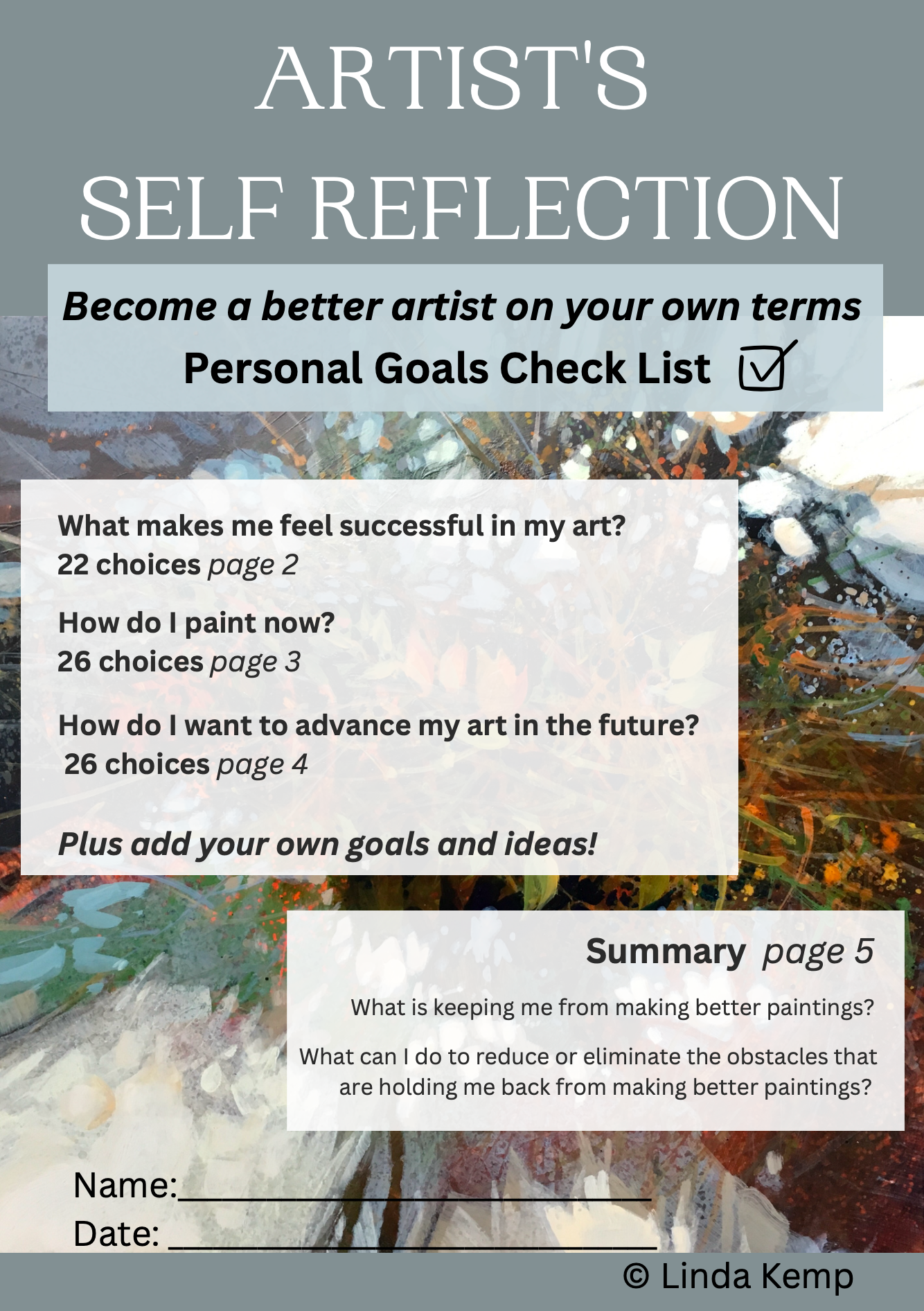Artist's Self Reflection - Free Checklists